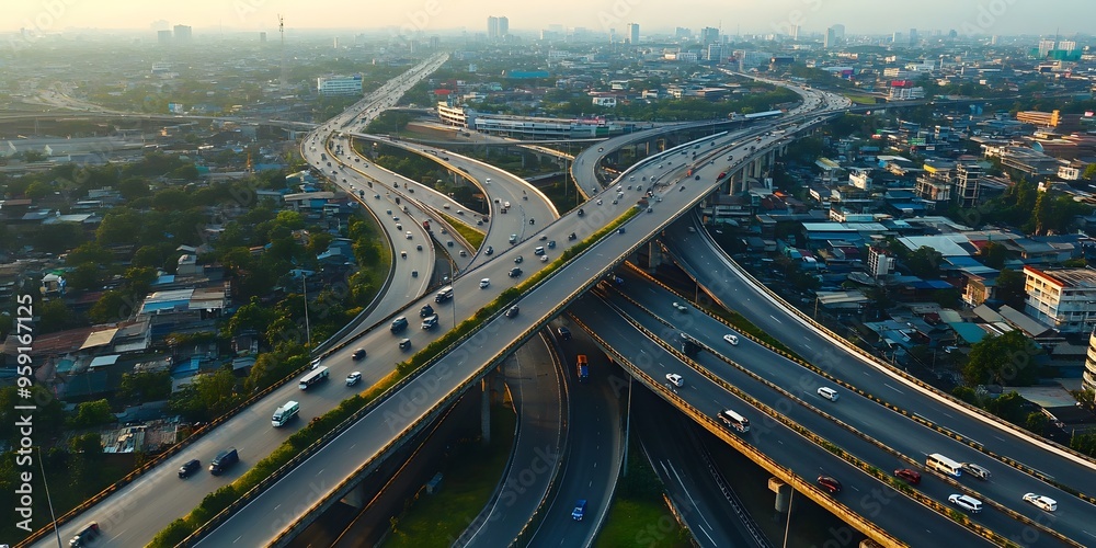 Obraz premium Expressway top view