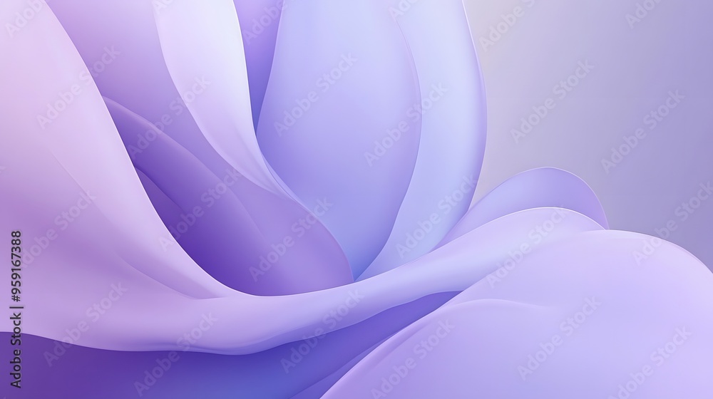 Obraz premium A close-up of the back part of an abstract, curved shape in light purple and blue colors, set against a clean background