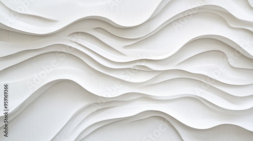 This is an elegant and abstract white textured background that features soft, flowing waves and layers, making it ideal for various vintage and natural design aesthetics and inspirations