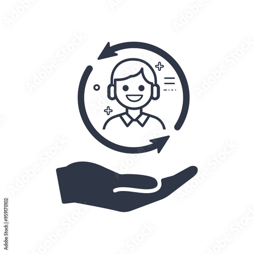 Full customer care service - Minimal Personal qualities icon. Full customer protection. Personal service offering. Icon, inclusion, service, buyer, full, guest, offer, personal, account, client, symbo