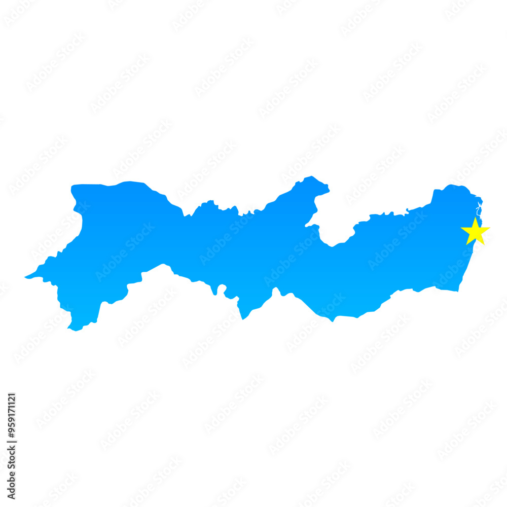 Map of Pernambuco with its capital Recife in Brazil with a professional blue style Map of Pernambuco with its capital Recife in Brazil with a professional blue style