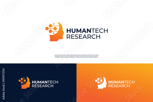 Human tech logo design innovation
