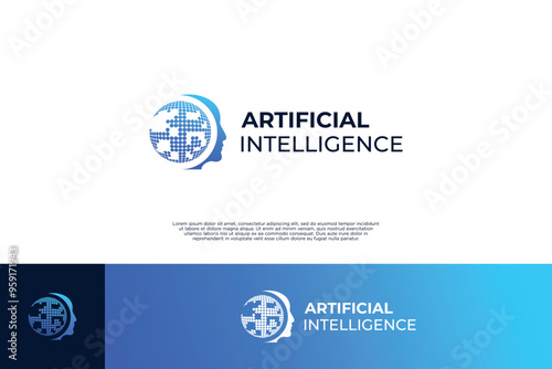 artificial intelligence logo design with global data