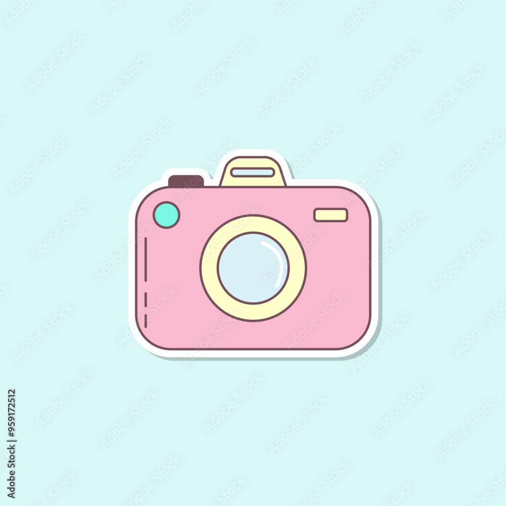 National Tourism Day Element. Travel camera sticker. Travel concept. Travel and tourism object. Cartoon hand drawn flat illustration isolated on light background. National Tourism Day Element. Travel camera sticker. Travel concept. Travel and tourism object. Cartoon hand drawn flat illustration isolated on light background.