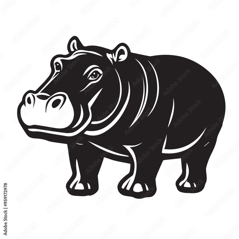 hippo in cartoon, doodle style . Image for t-shirt, web, mobile apps and ui. Isolated 2d vector illustration in logo, icon, sketch style, Eps 10, black and white. AI Generative hippo in cartoon, doodle style . Image for t-shirt, web, mobile apps and ui. Isolated 2d vector illustration in logo, icon, sketch style, Eps 10, black and white. AI Generative