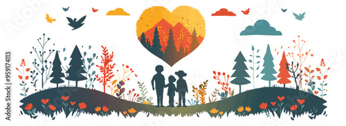 simple vector logo for a children's camp on the theme: love is not afraid