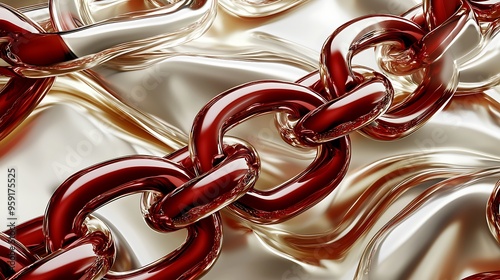 Fototapeta Naklejka Na Ścianę i Meble -  background with shiny chain closeup