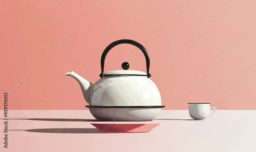 A minimalist vector of a tea kettle. A minimalist vector of a tea kettle.