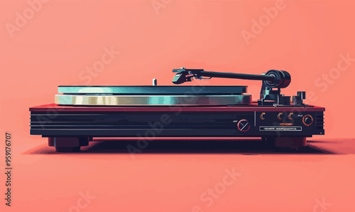An isolated vector of a record player.