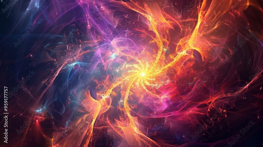 Colorful cosmic swirl capturing the beauty of a nebula in deep space during a vibrant stellar formation event