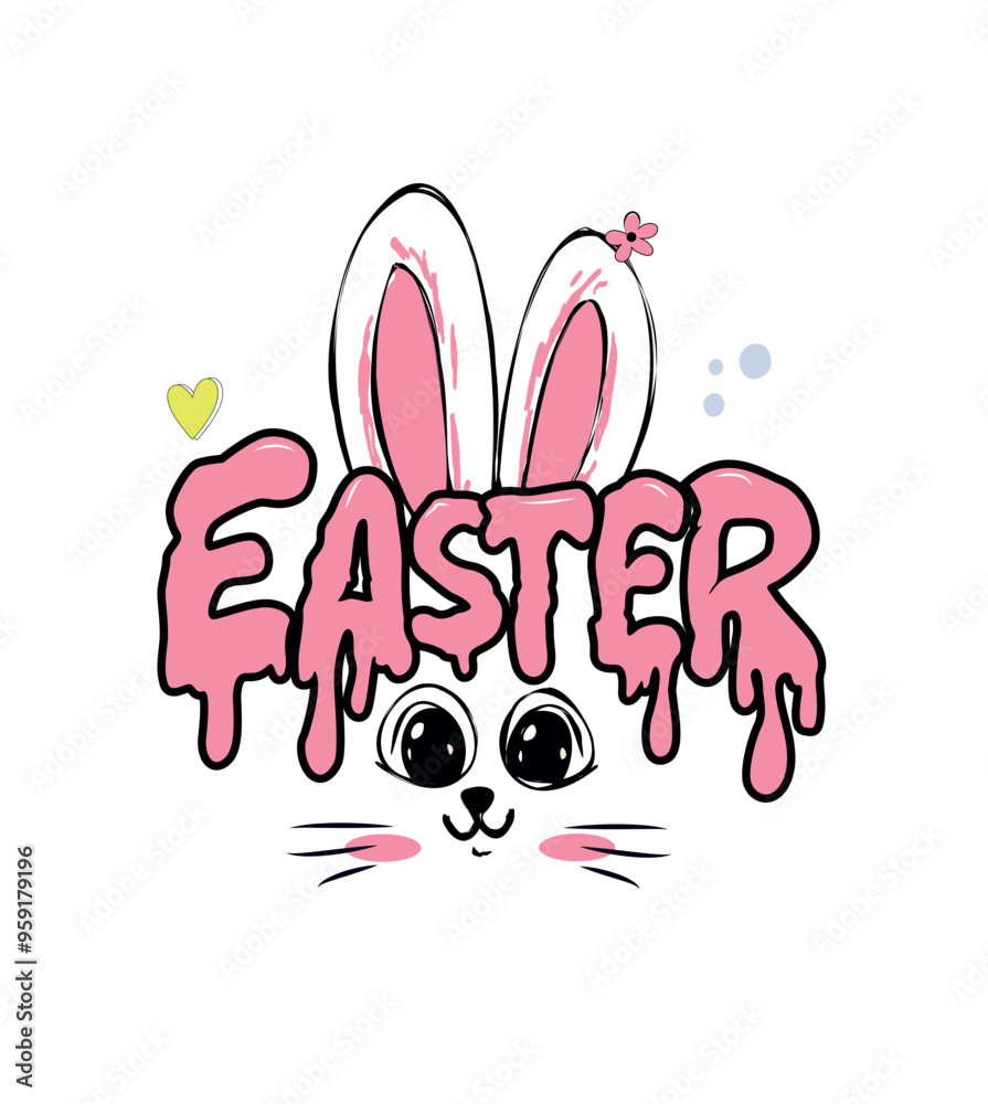 Easter bunny slogan design illustration vector. Easter bunny slogan design illustration vector.