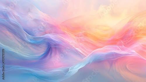 Abstract Pastel Background with Soft Flowing Waves.