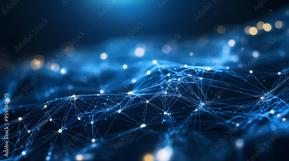 Obraz premium Technological network connected by light