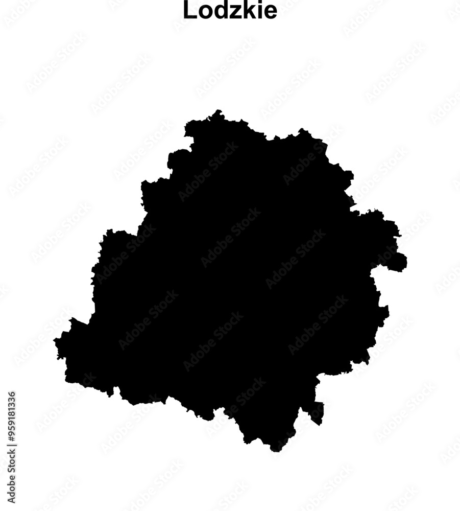 Fototapeta premium Lodzkie province blank outline map