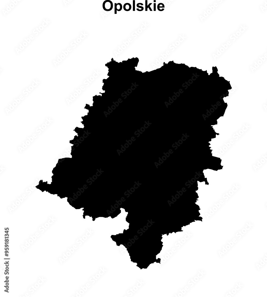 Opolskie province blank outline map Opolskie province blank outline map