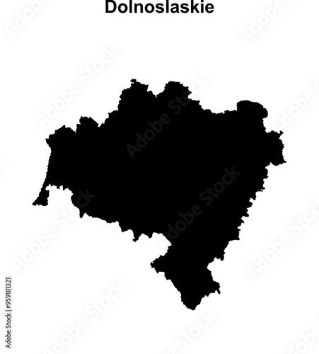 Dolnoslaskie province blank outline map