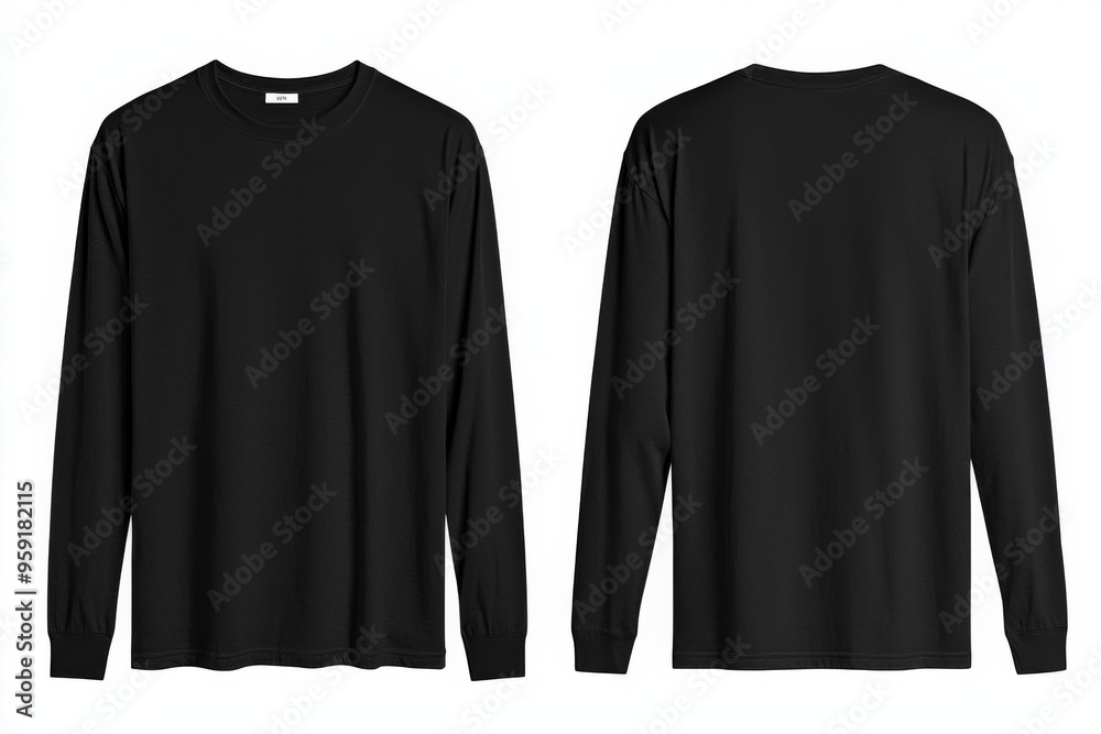 Black long sleeve tshirt mockup isolated created with Generative AI Black long sleeve tshirt mockup isolated created with Generative AI