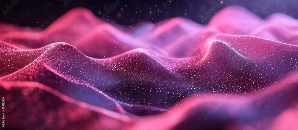 Dynamic wave of particles in a futuristic abstract background 3D rendering showcasing a flowing point wave effect Dynamic wave of particles in a futuristic abstract background 3D rendering showcasing a flowing point wave effect