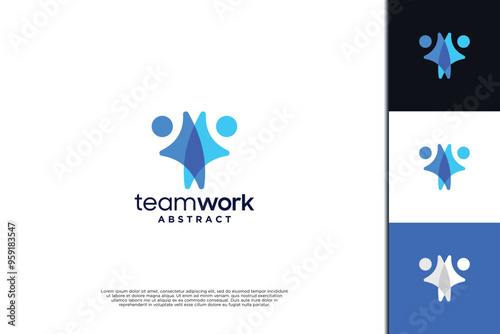 Human collaboration logo design. Unity logo inspiration