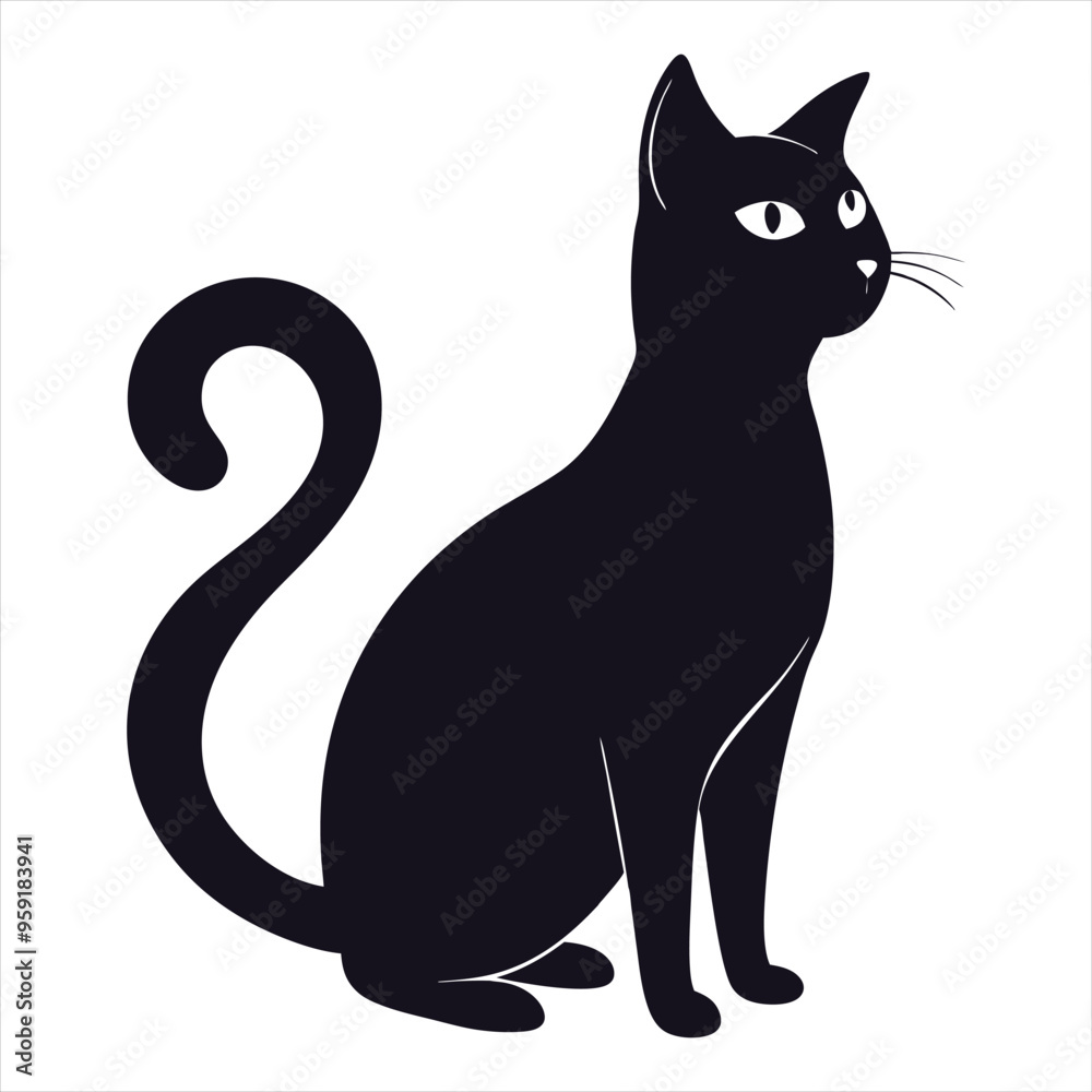 cute cat silhouette vector for white background cute cat silhouette vector for white background