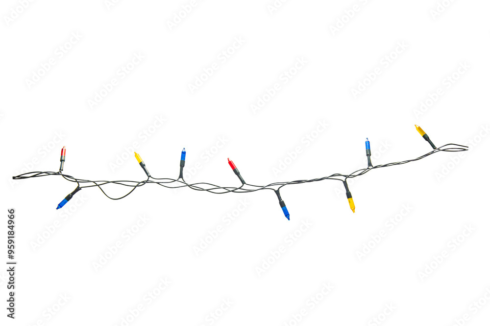String of Christmas lights isolated on transparent background. String of Christmas lights isolated on transparent background.
