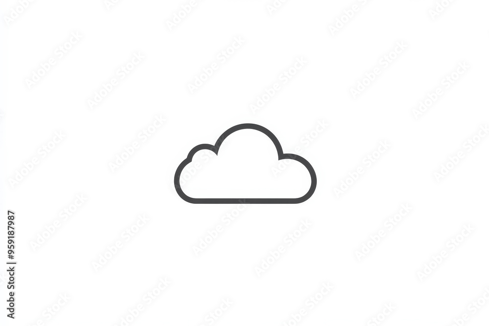 A simple white line drawing of a cloud with soft, rounded edges. The minimalist design captures the light and airy nature of the cloud. A simple white line drawing of a cloud with soft, rounded edges. The minimalist design captures the light and airy nature of the cloud.