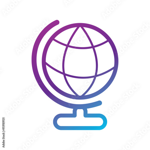 Gradient globe icon in purple and blue tones Vector