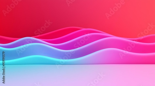 Abstract light waves flowing across the stage, gradient colors, modern artinspired backdrop photo
