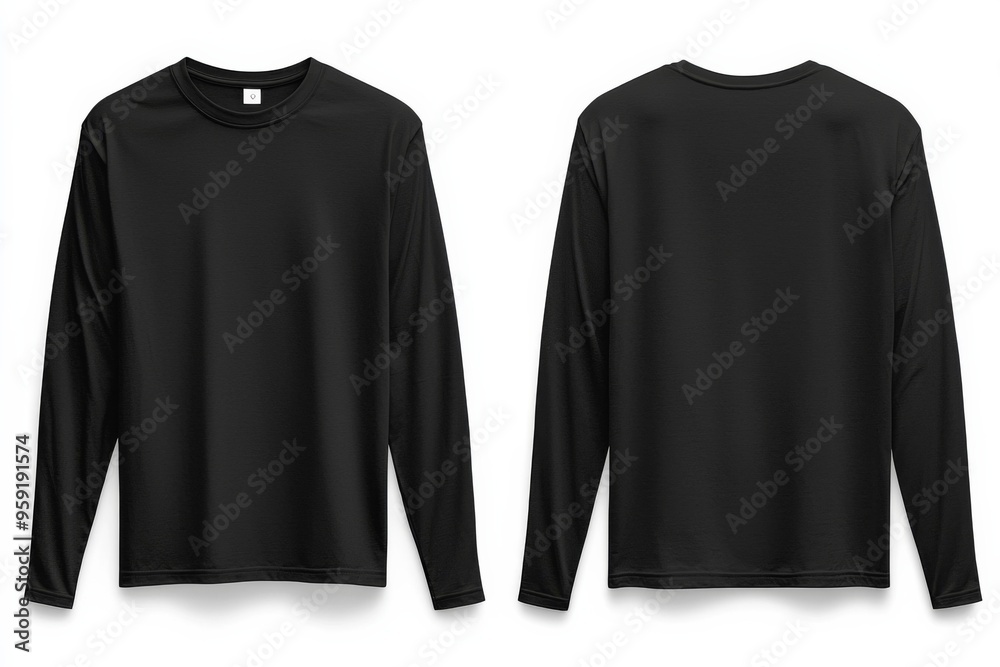 Black long sleeve tshirt mockup isolated created with Generative AI