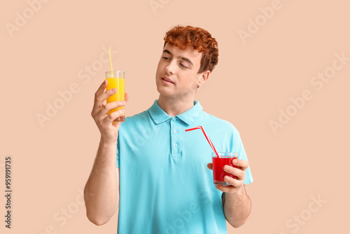 Young man with glasses of j...