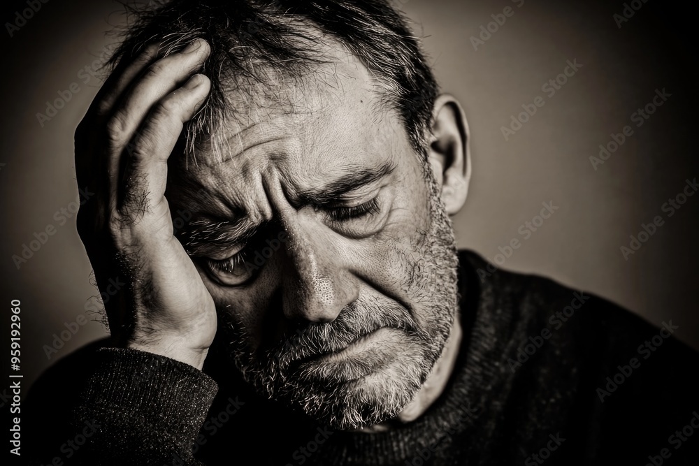 Contemplation and emotion: portrait of an elderly man in thoughtful expression Contemplation and emotion: portrait of an elderly man in thoughtful expression