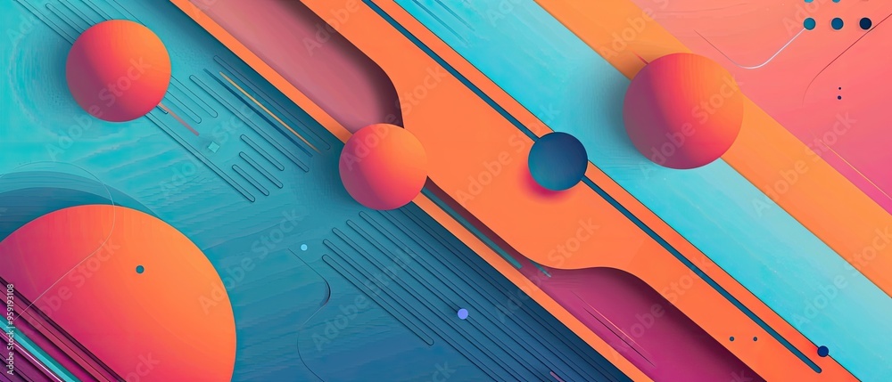 Abstract Geometric Art with Vibrant Colors and Circular Shapes Abstract Geometric Art with Vibrant Colors and Circular Shapes