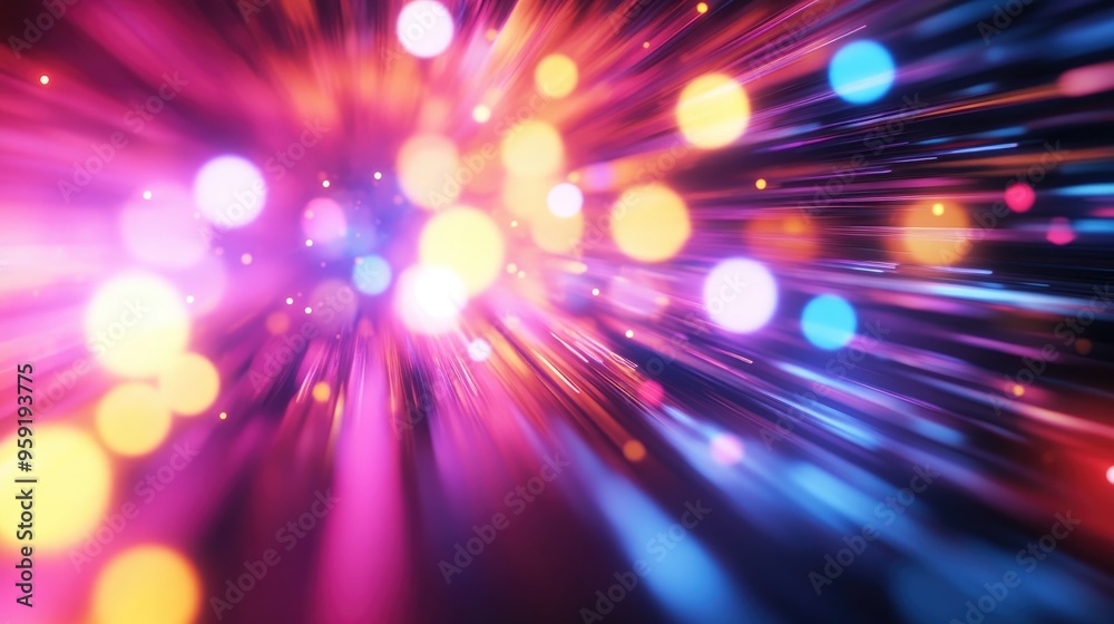 Abstract depiction of vibrant motion blurred lights Abstract depiction of vibrant motion blurred lights