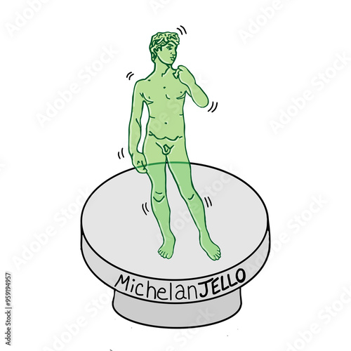 Canvas Print Michelangelo Jello Gelatin Art Sculpture Renaissance Statue Illustration Pun