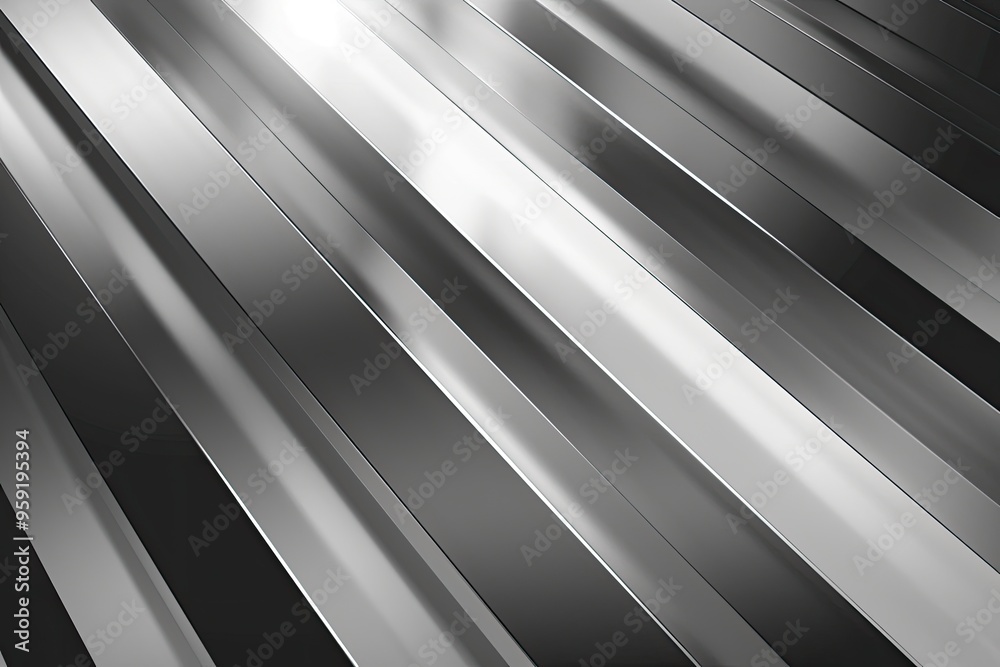 Obraz premium Abstract Silver Metallic Diagonal Stripes