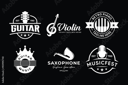 Country music emblem logo design retro style