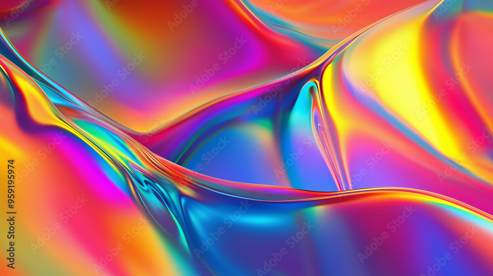 Fotografie Colorful modern 3d curved wave background