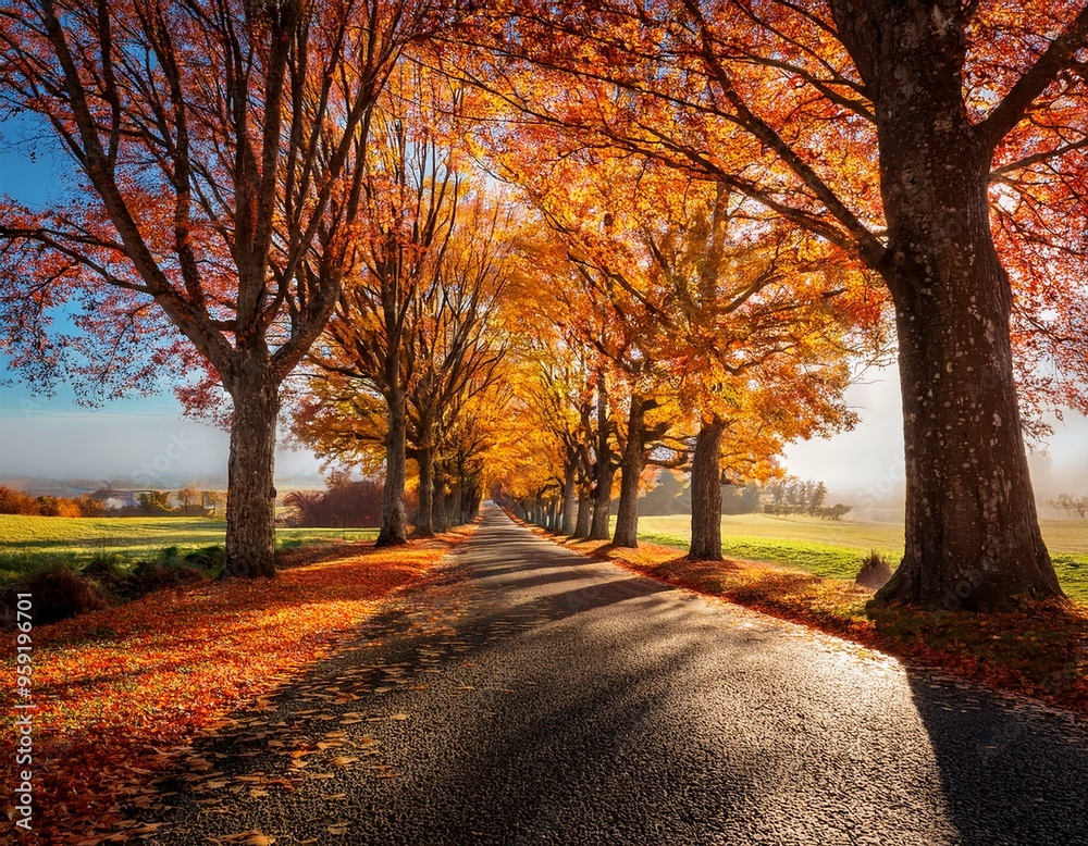 Fototapeta premium 美しい秋の紅葉した風景