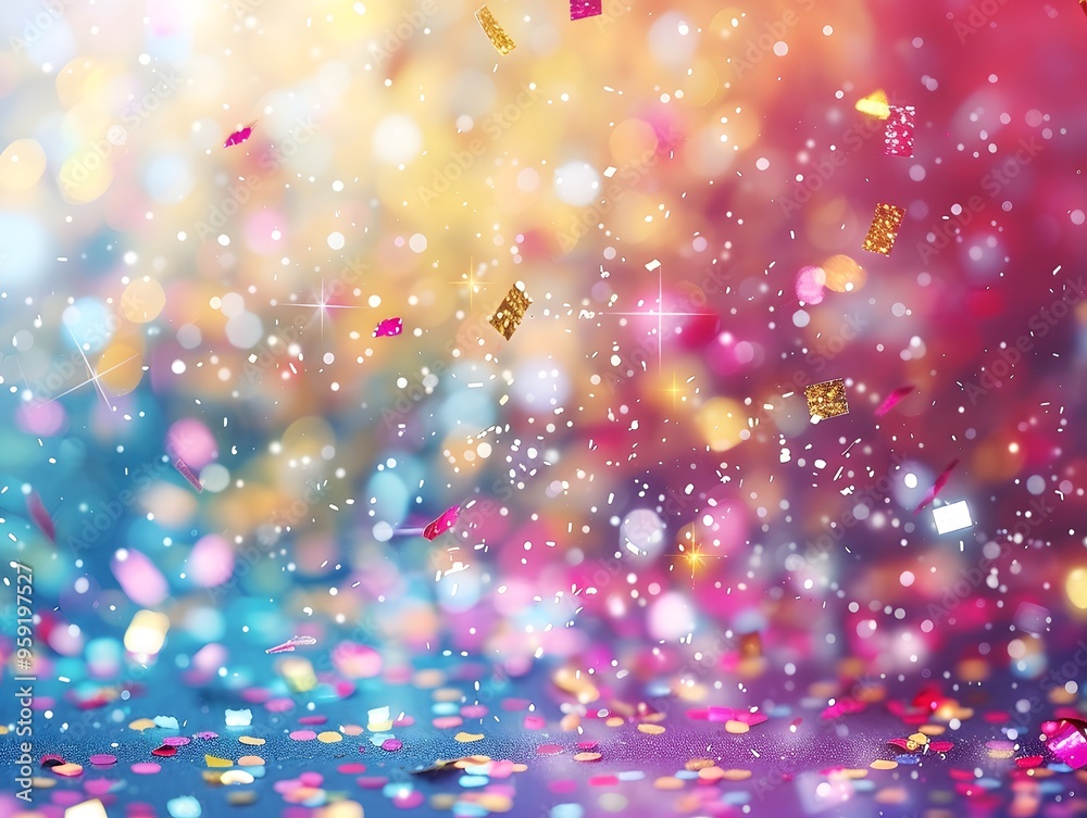 Celebration and colorful confetti party.Blue Abstract Celebration and colorful confetti party.Blue Abstract