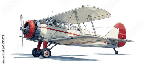 An isolated vector of a classic airplane.