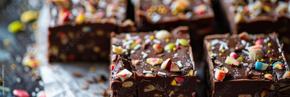 Obraz premium Choco Burfi Cake: A Contemporary Take on Classic Festival Sweet