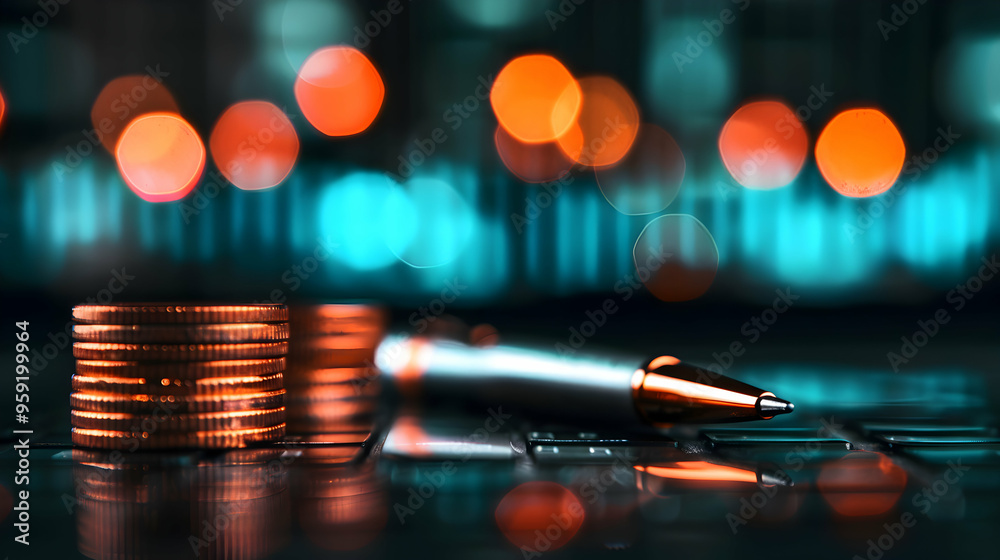 Economy And Finance Background With Money Coins