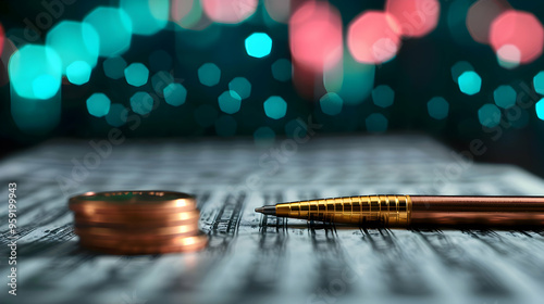 Obraz na płótnie Economy And Finance Background With Money Coins w salonie