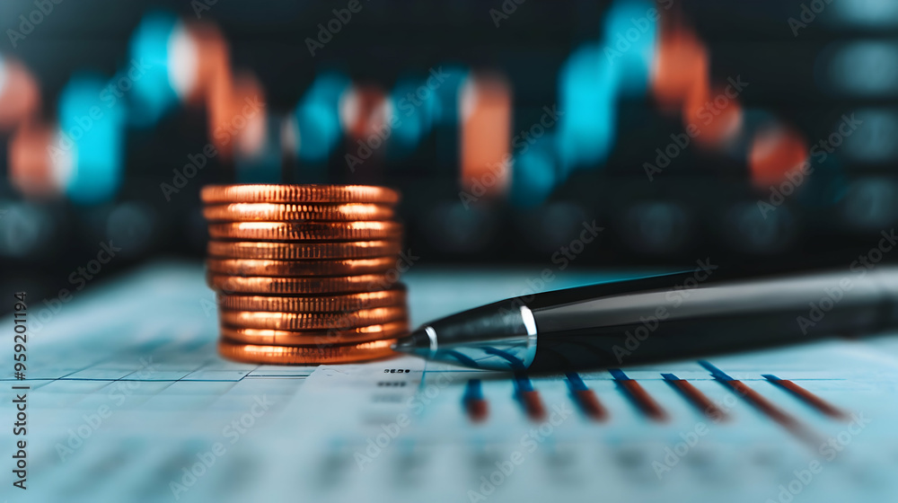 Economy And Finance Background With Money Coins