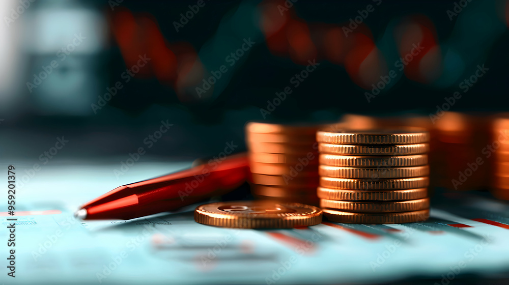 Economy And Finance Background With Money Coins