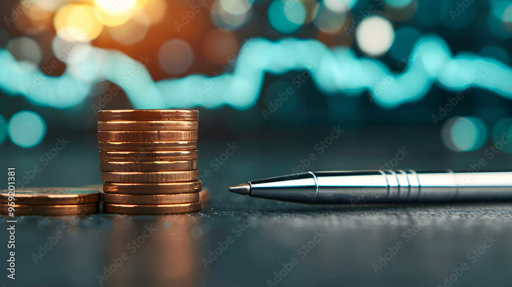 Economy And Finance Background With Money Coins