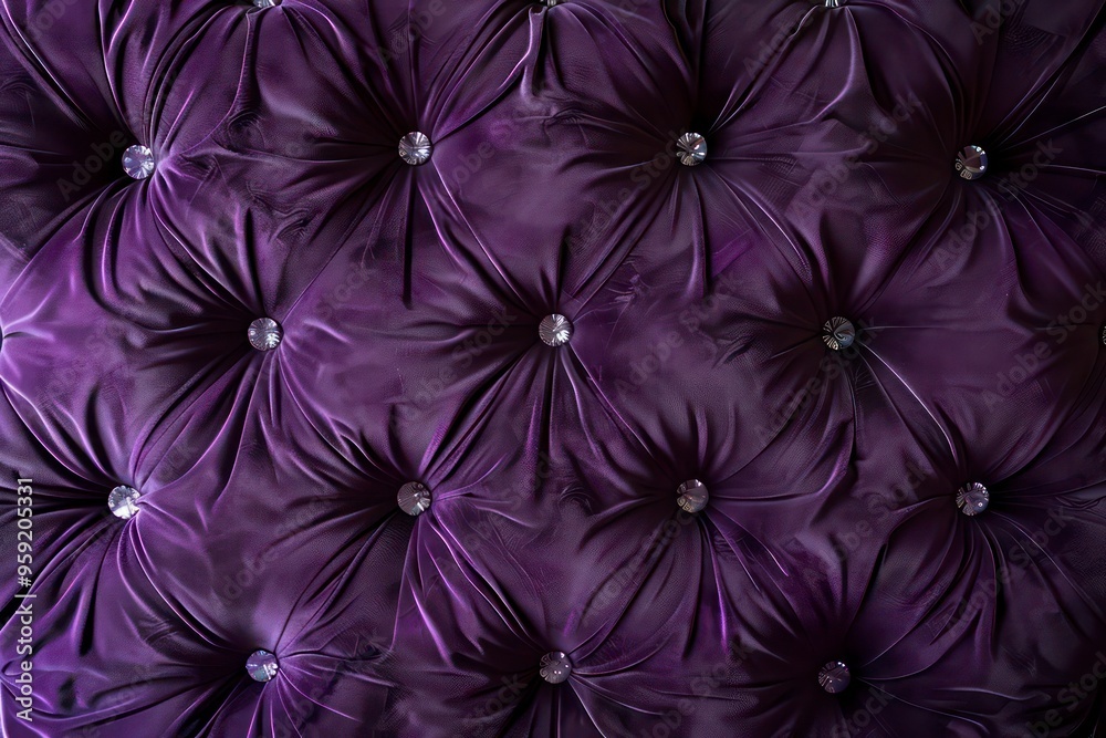 Fototapeta premium Purple Diamond Tufted Headboard - AI Generated