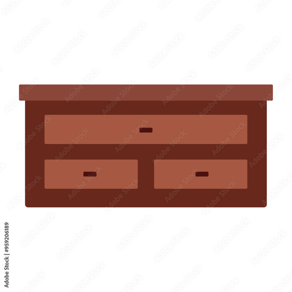 Minimalist dresser with three drawers Vector Minimalist dresser with three drawers Vector