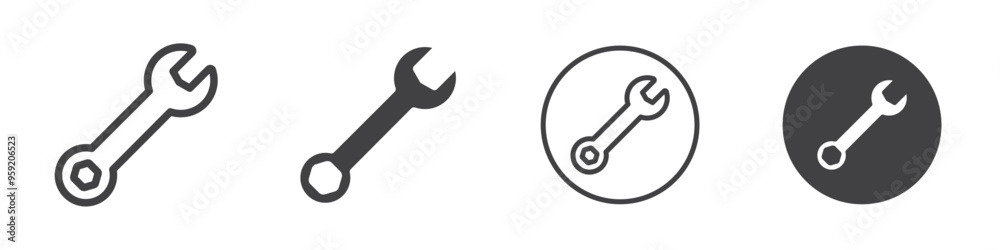 wrench icon Vector logo outline wrench icon Vector logo outline