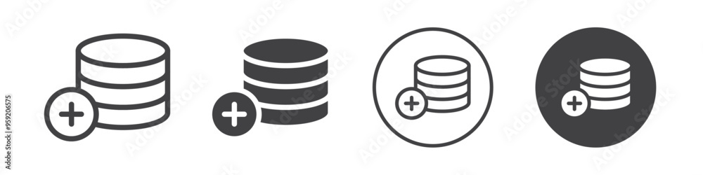 Add database icon Vector logo outline Add database icon Vector logo outline